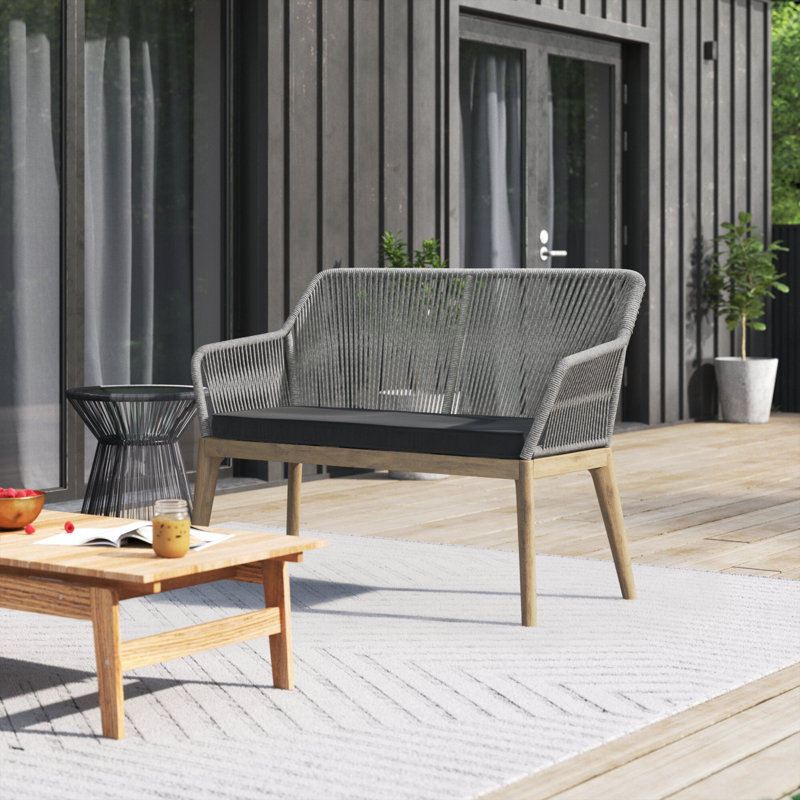 Odaniel 48.03 Polyethylene PE Wicker Outdoor Loveseat
